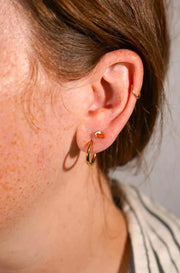 Pumpkin Pie Enamel Flat Back Stud