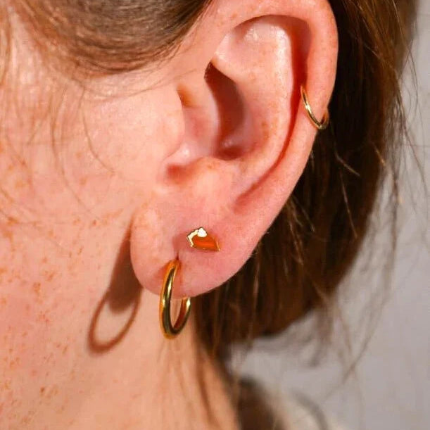 Pumpkin Pie Enamel Flat Back Stud