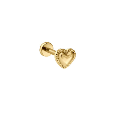 Pillow Heart Flat Back Stud