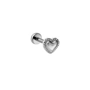 Pillow Heart Flat Back Stud