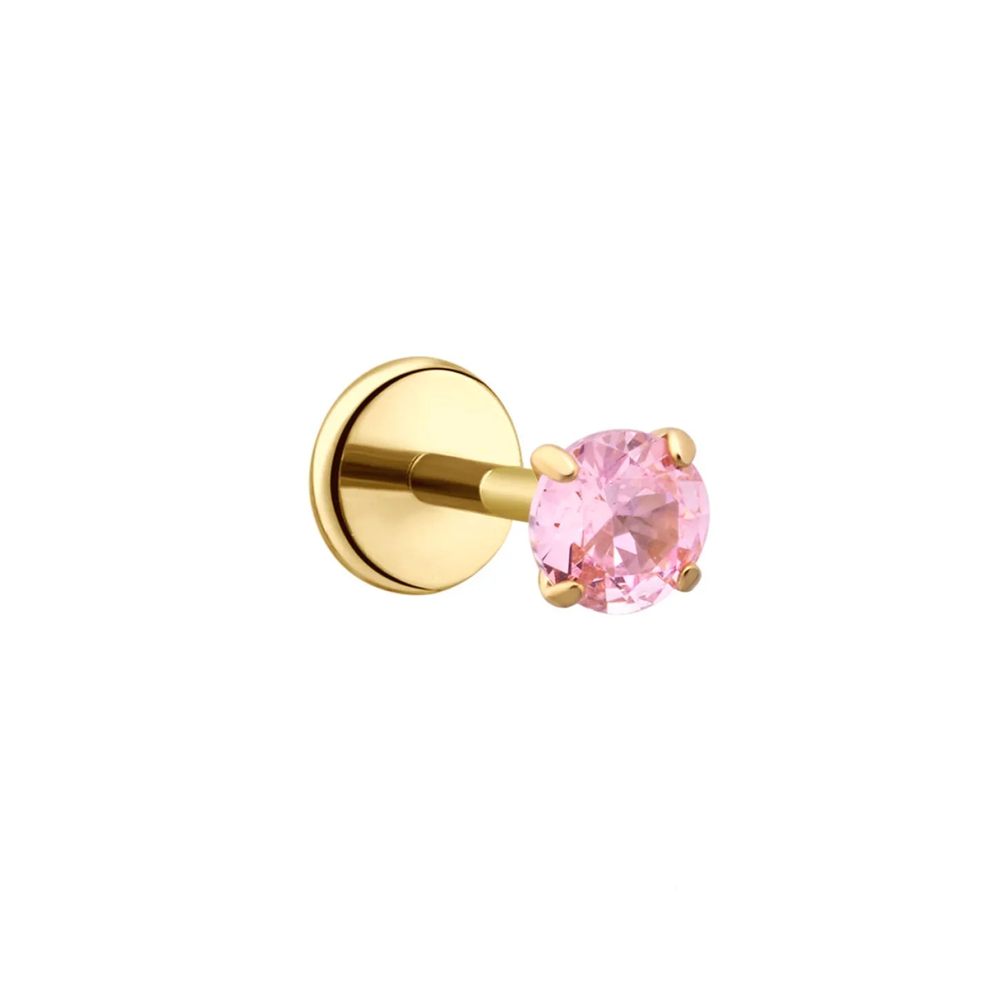 Pink Gem Flat Back Stud