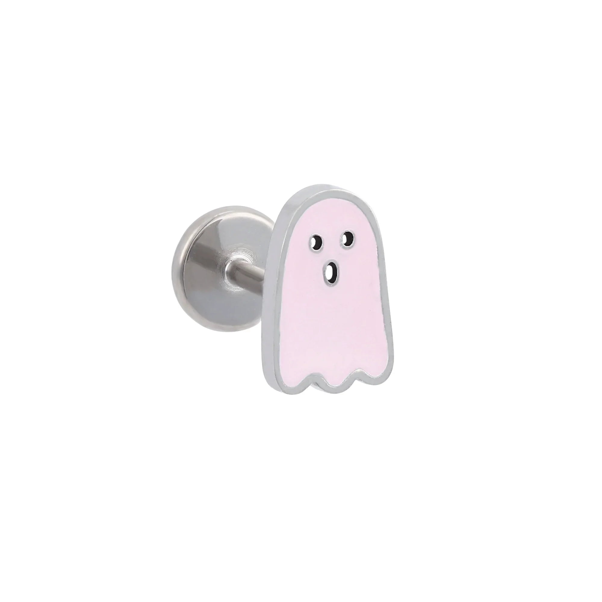 Pink Ghost Enamel Flat Back Stud