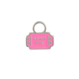 Ticket Enamel Hoop Charm