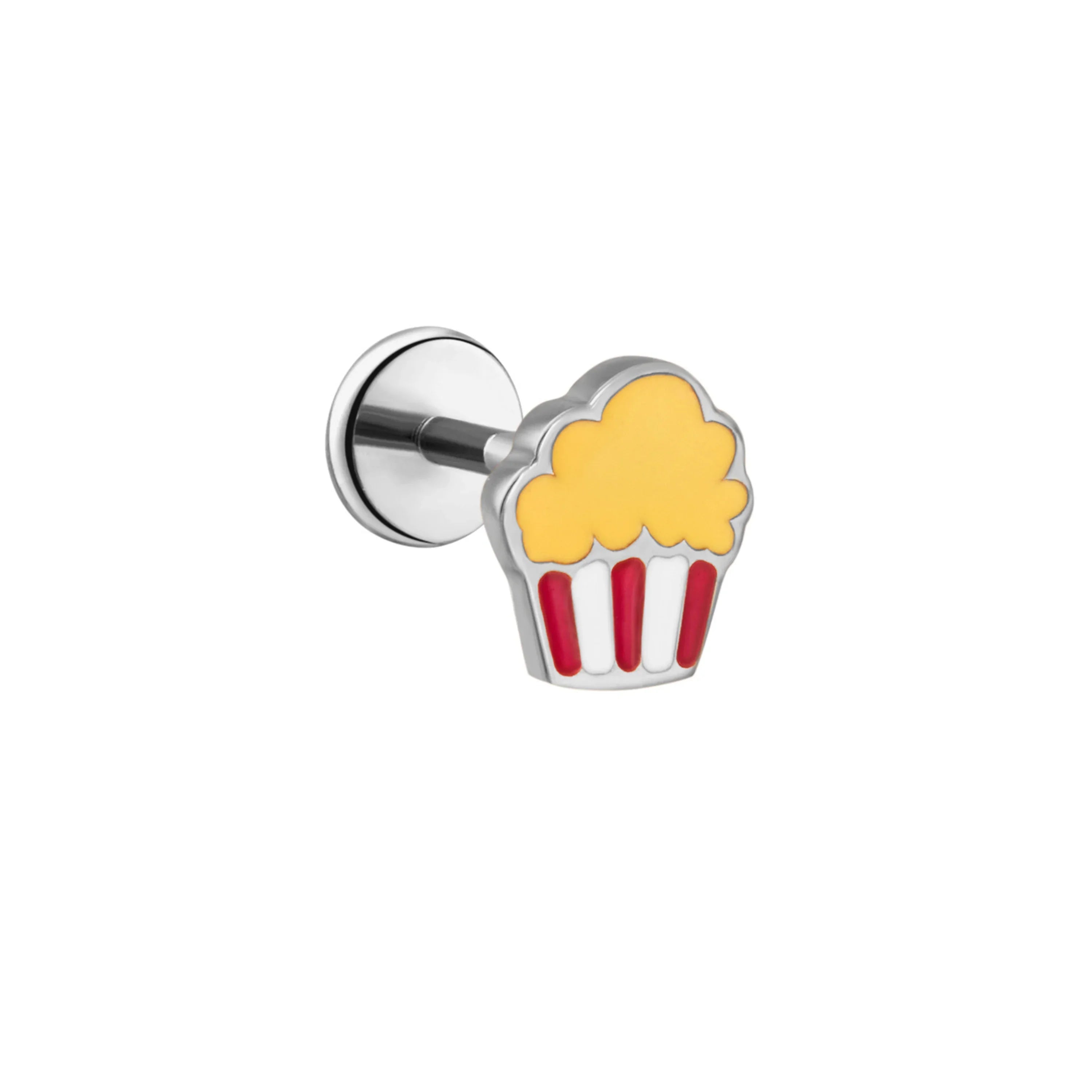 Popcorn Enamel Flat Back Stud
