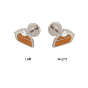 Pumpkin Pie Enamel Flat Back Stud