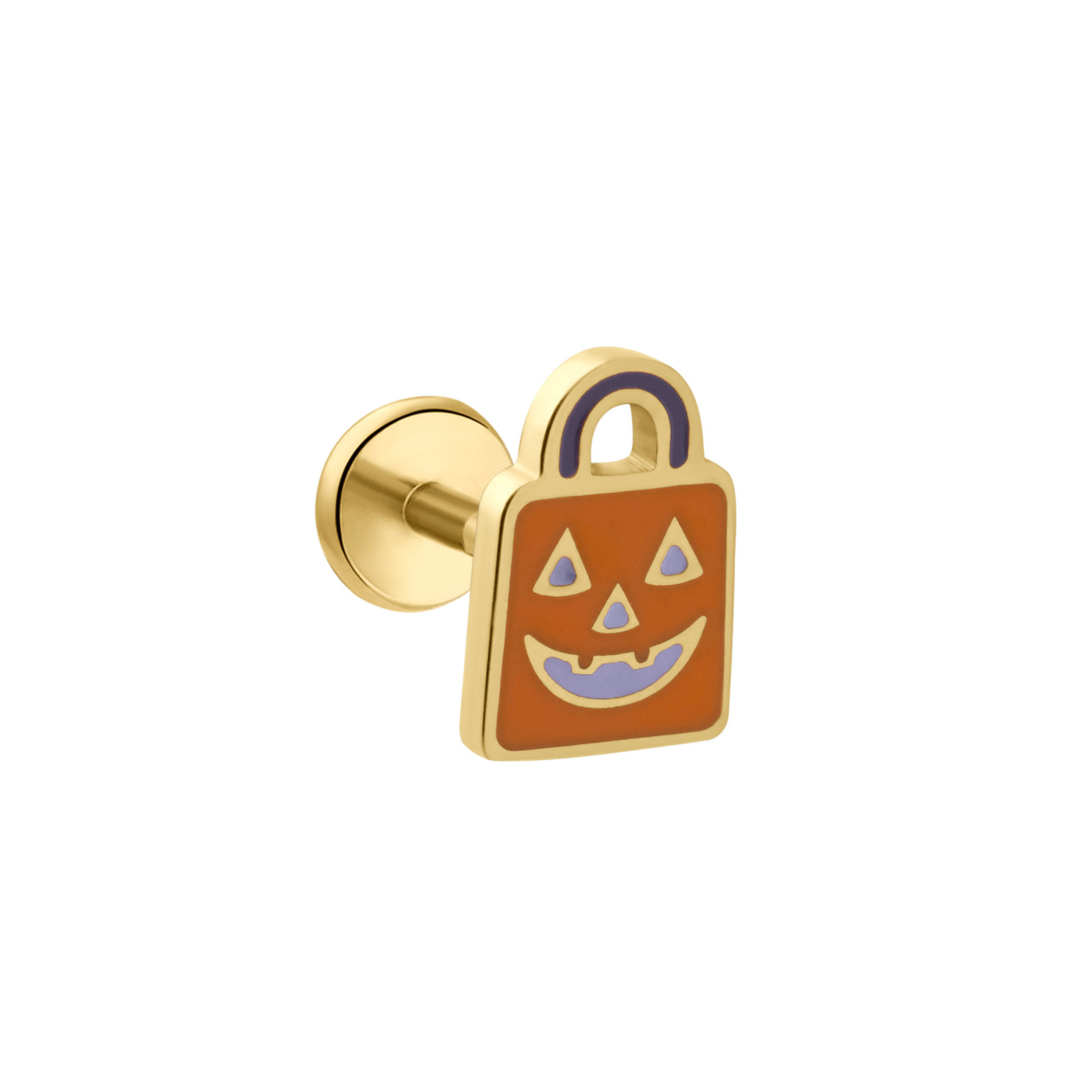 Pumpkin Treat Bag Flat Back Stud