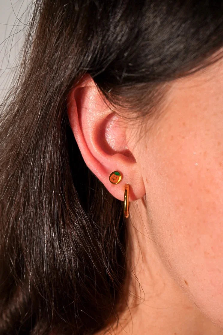 Pumpkin Pastry Enamel Flat Back Stud