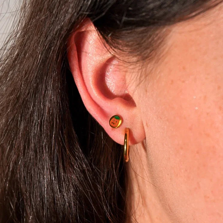 Pumpkin Pastry Enamel Flat Back Stud
