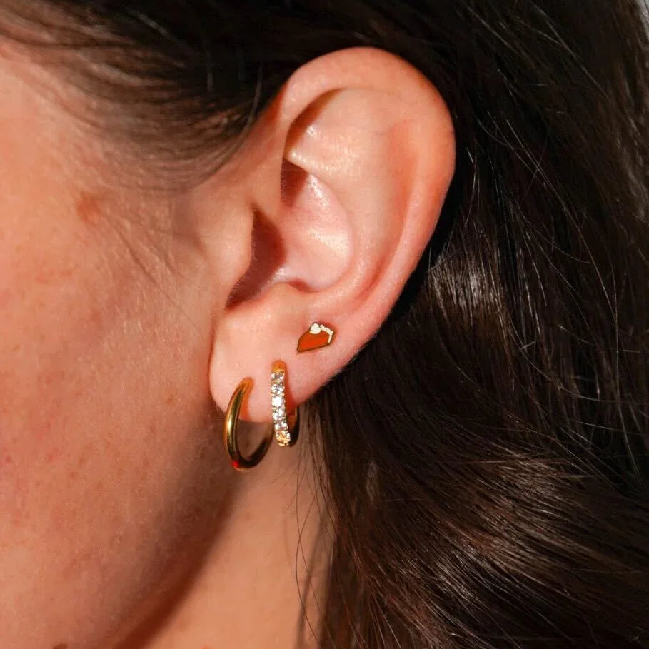 Pumpkin Pie Enamel Flat Back Stud