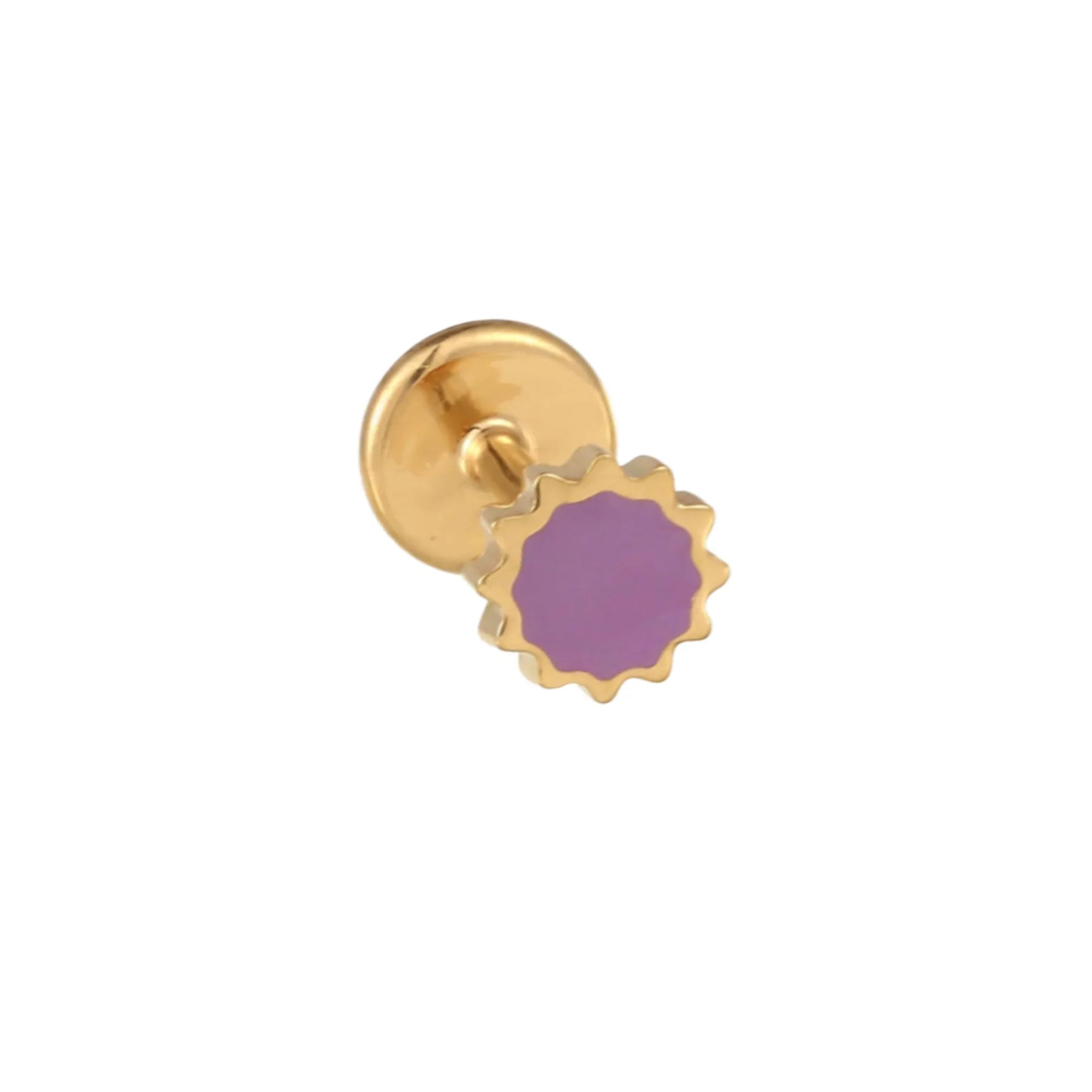 Sunny Pop Enamel Flat Back Stud - Purple