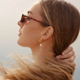 Isla Pearl Titanium Hoops