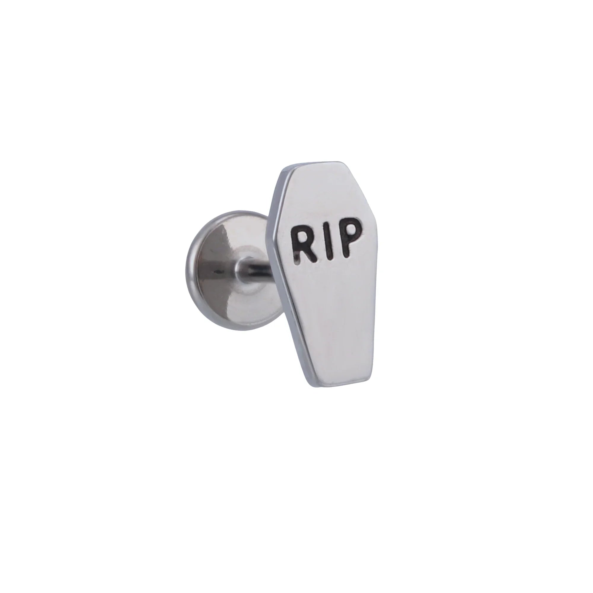 RIP Coffin Enamel Flat Back Stud