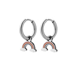 Rainbow Charm Hoops