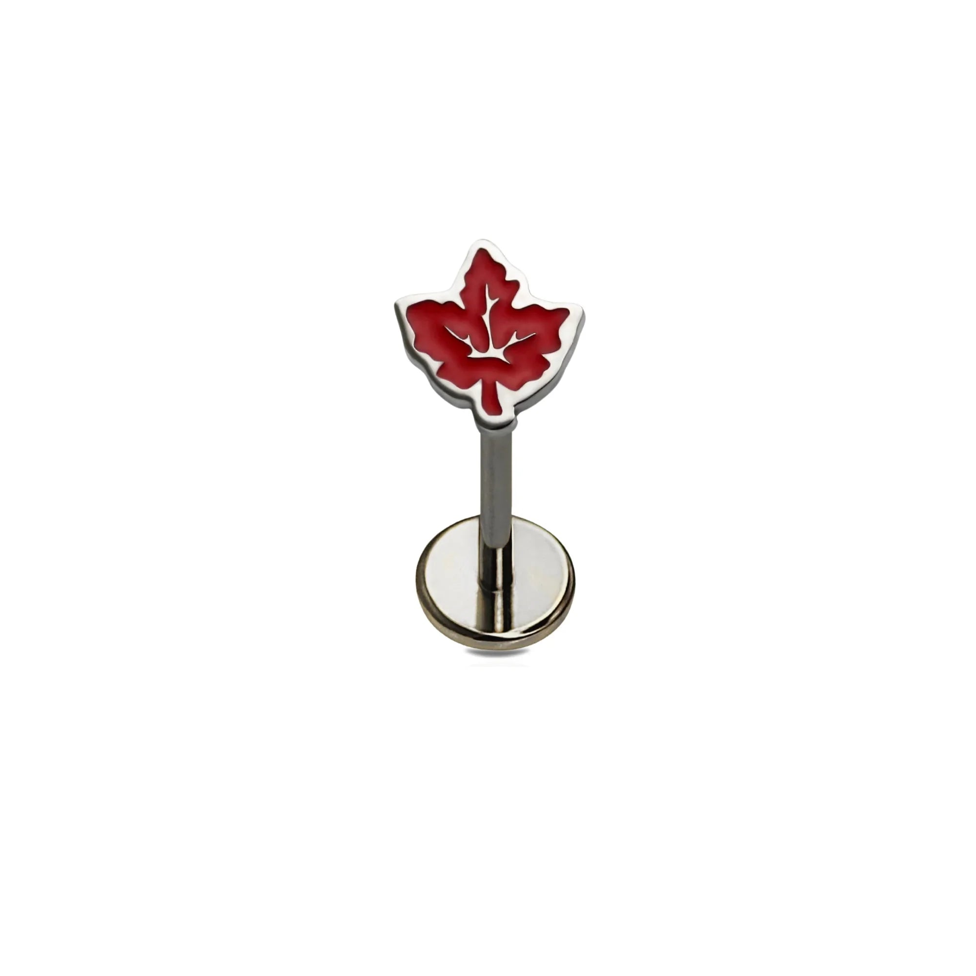 Fall Leaf Enamel Flat Back Stud - Red