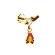 Toasted Mallow Enamel Flat Back Stud