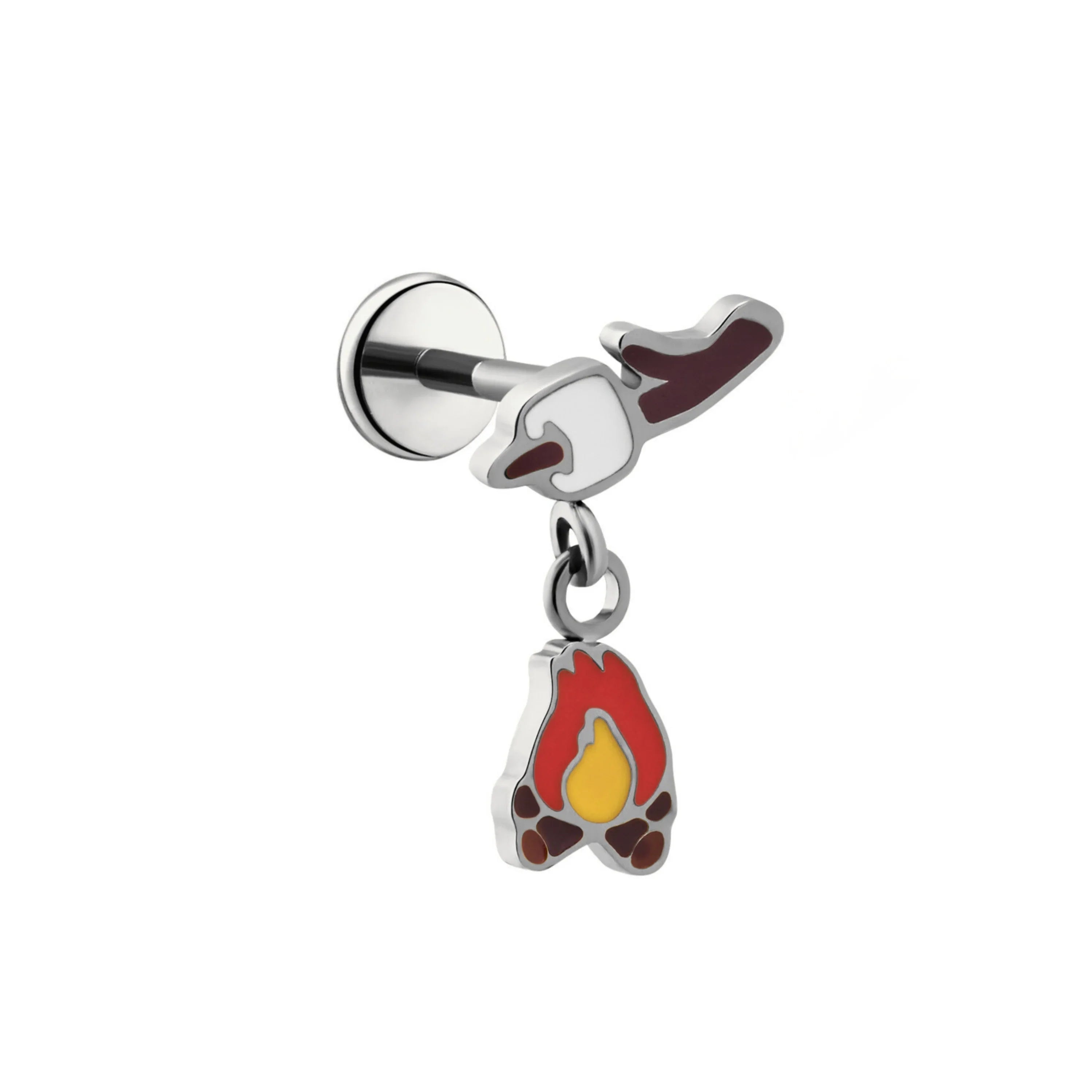 Toasted Mallow Enamel Flat Back Stud