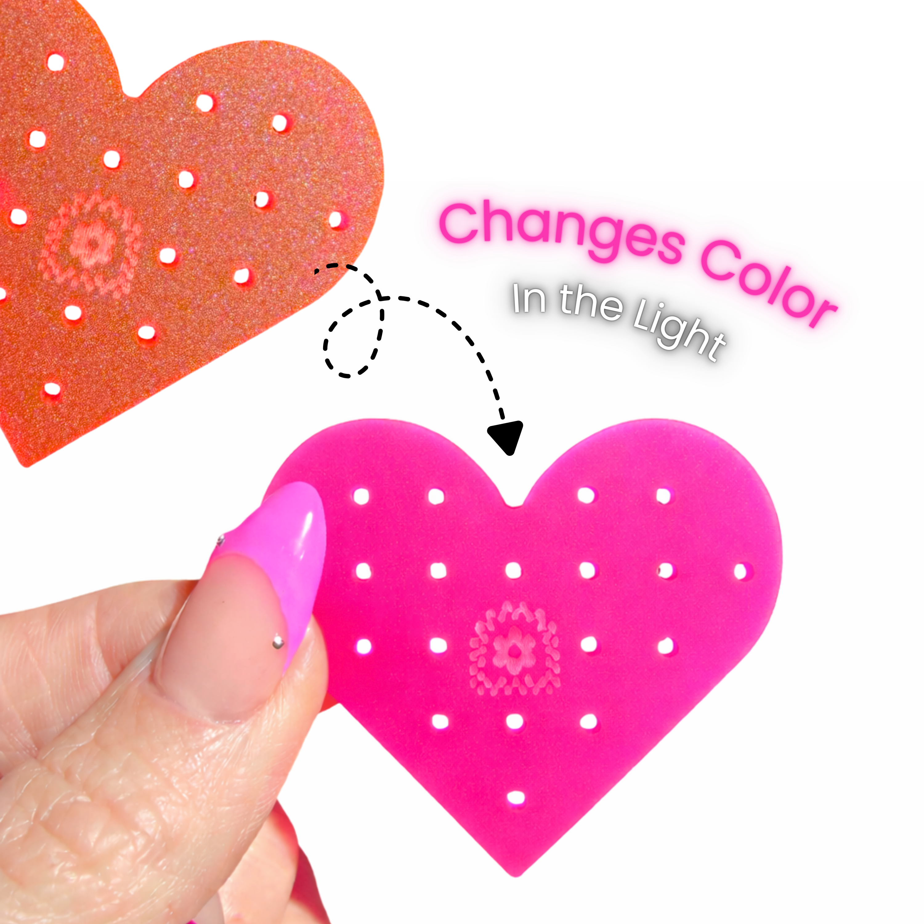 Hot Pink Heart Flat Back Travel Palette