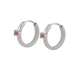 Titanium Solitaire Hoops - Rose