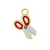 Scissors Enamel Hoop Charm