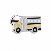 School Bus Enamel Flat Back Stud