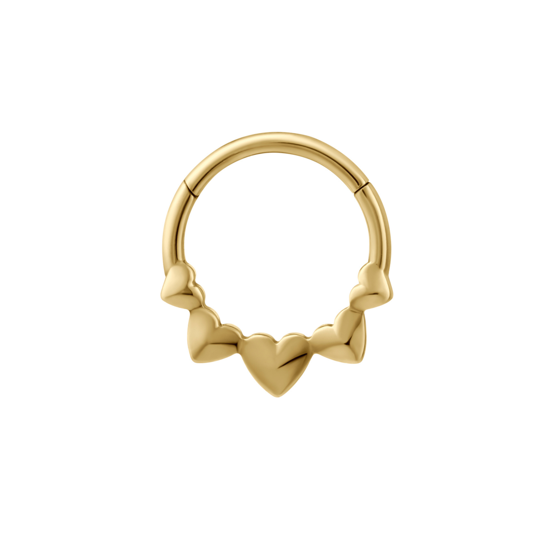 Sculpted Hearts Daith Hoop