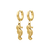 Seahorse Charm Hoops