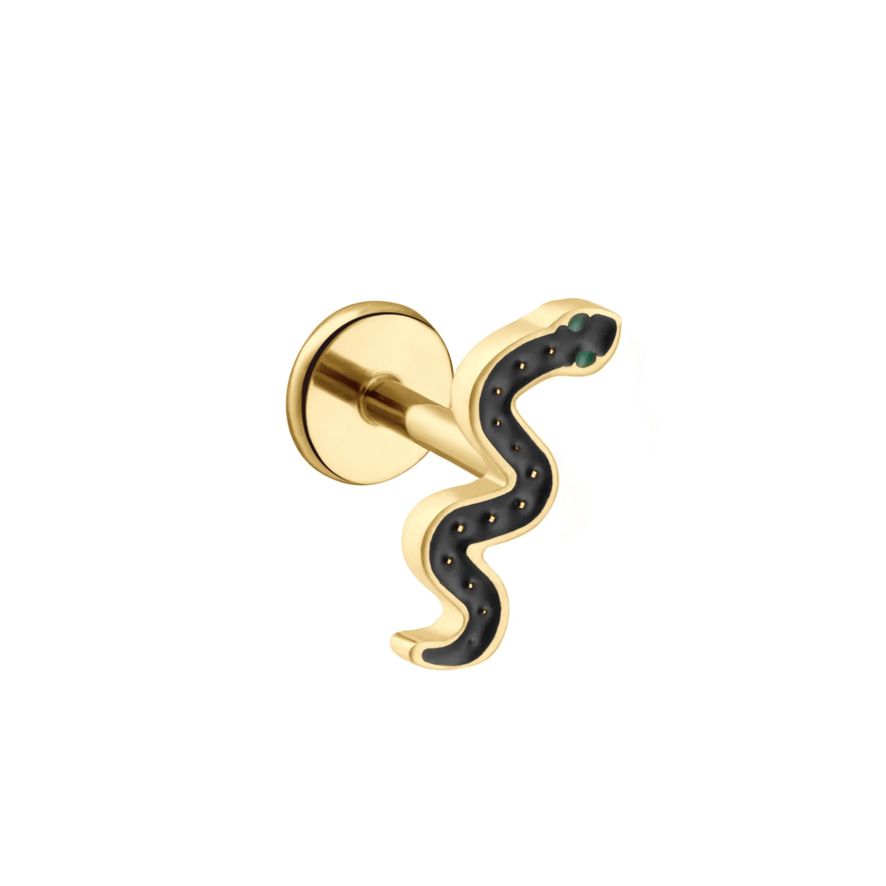 Slithering Snake Enamel Flat Back Stud