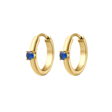Titanium Solitaire Hoops - Sapphire