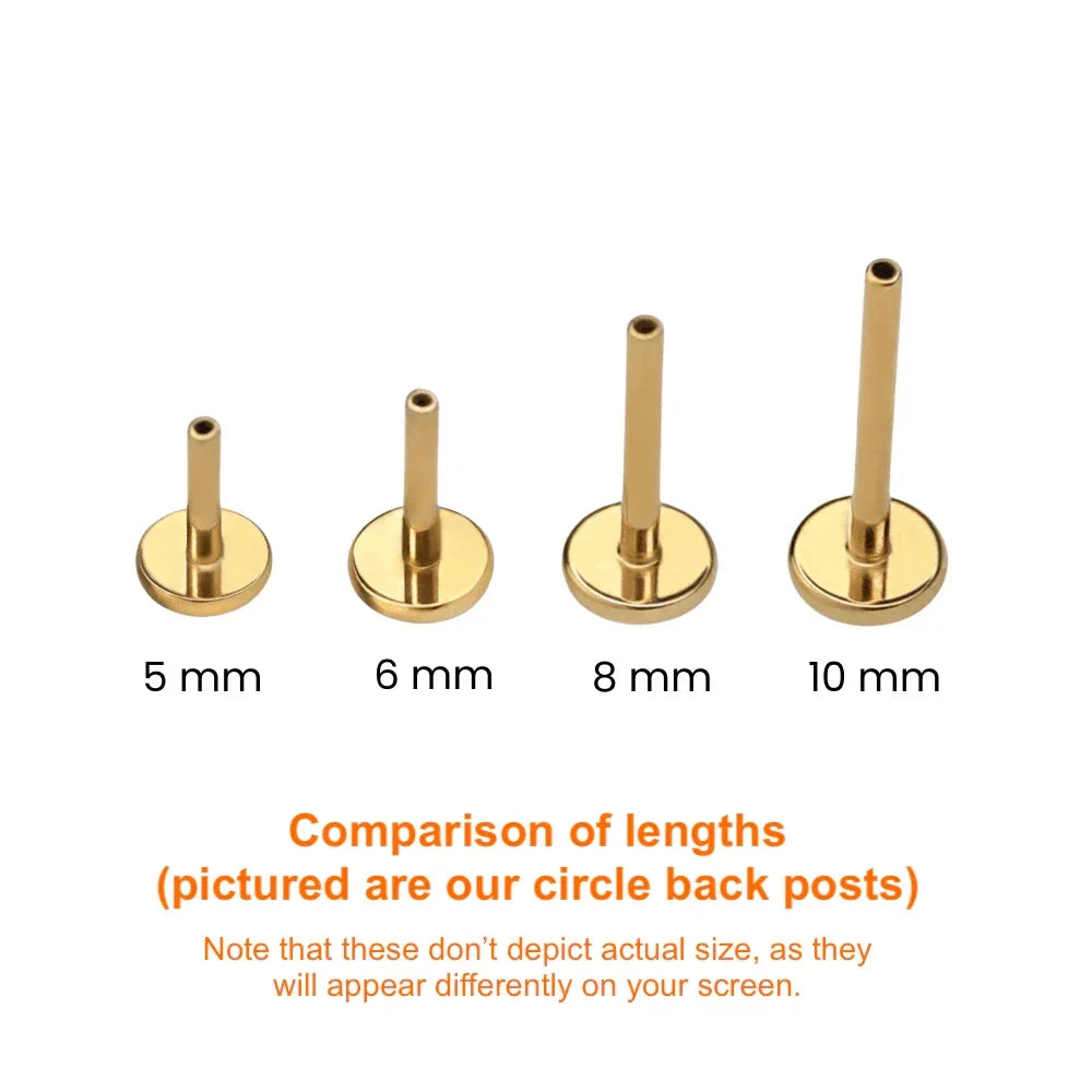 20 Gauge Special Shapes Flat Back Earring Back (Choose a Length)