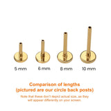 20 Gauge Special Shapes Flat Back Earring Back (Choose a Length)