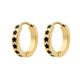 Stellar Titanium Hoops - Black