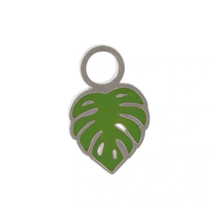 Monstera Leaf Hoop Charm