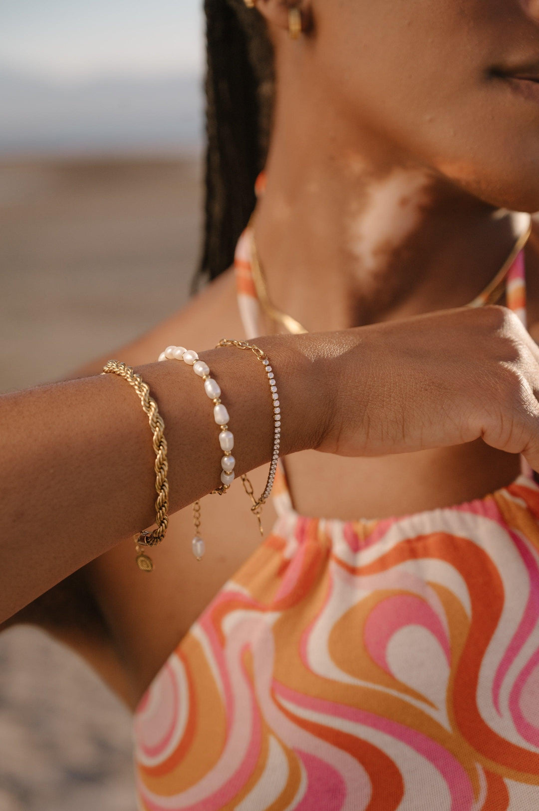 Pulsera de perlas de margarita