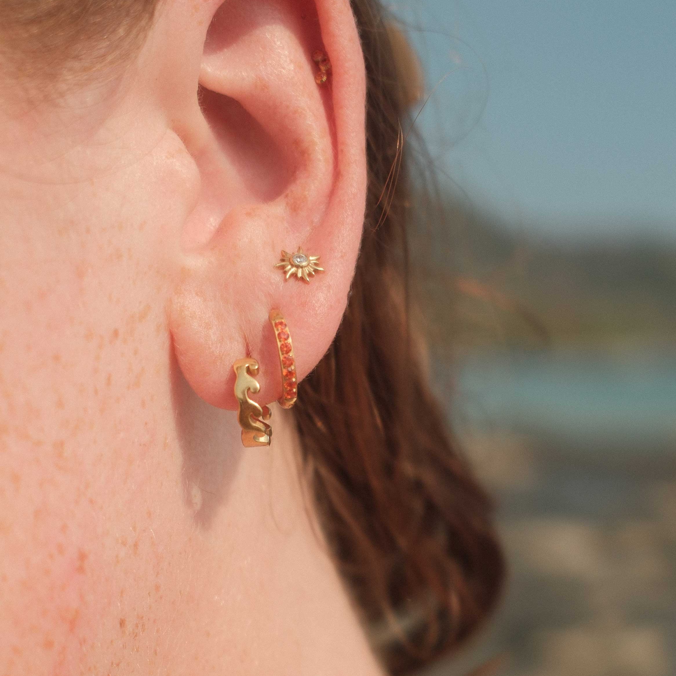 Sun Ray Flat Back Stud