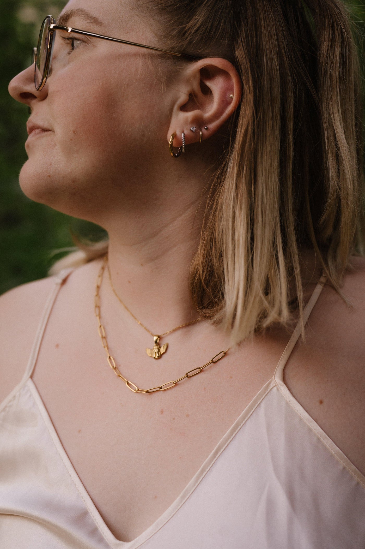 Tan Line Hoops