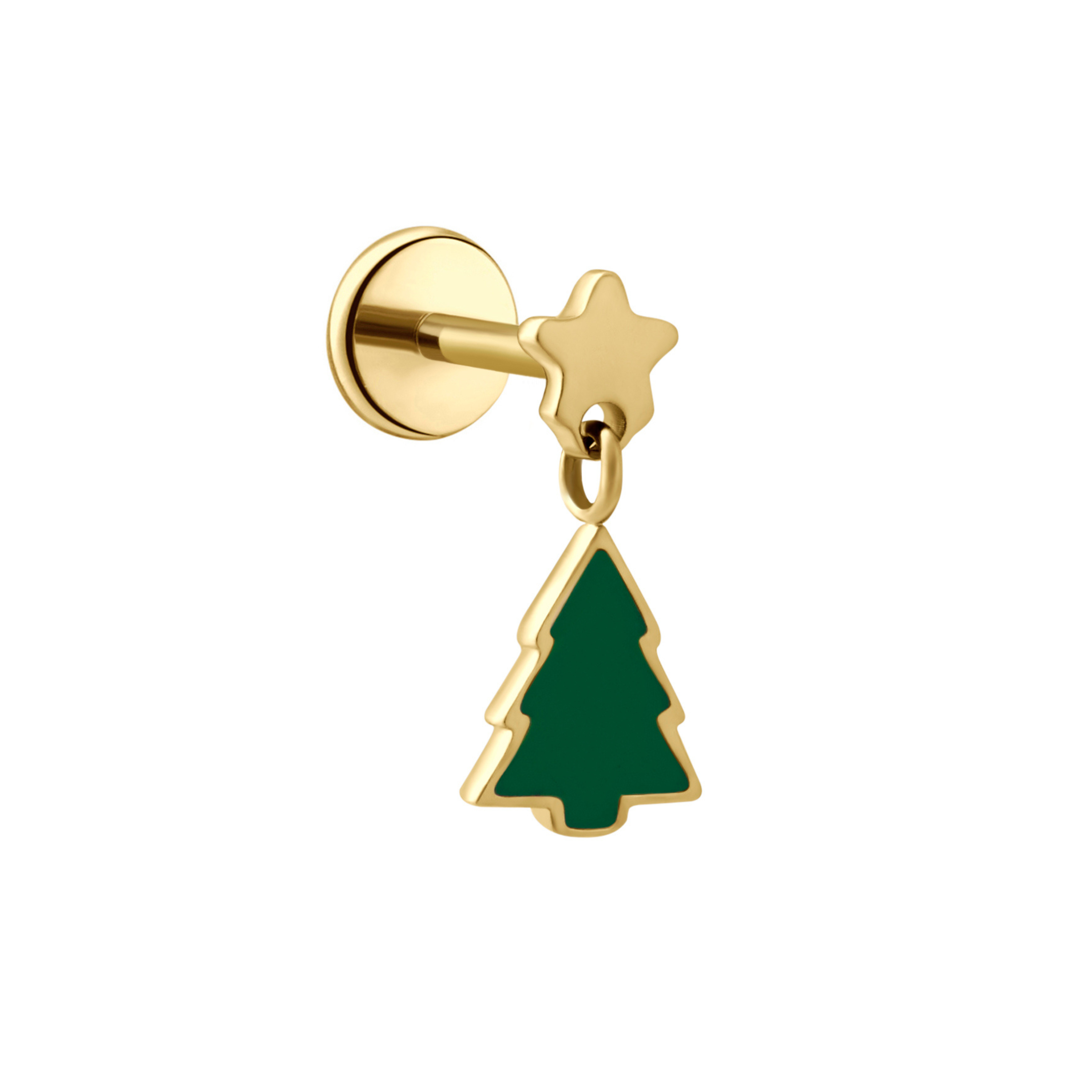 Tannenbaum Enamel Flat Back Stud