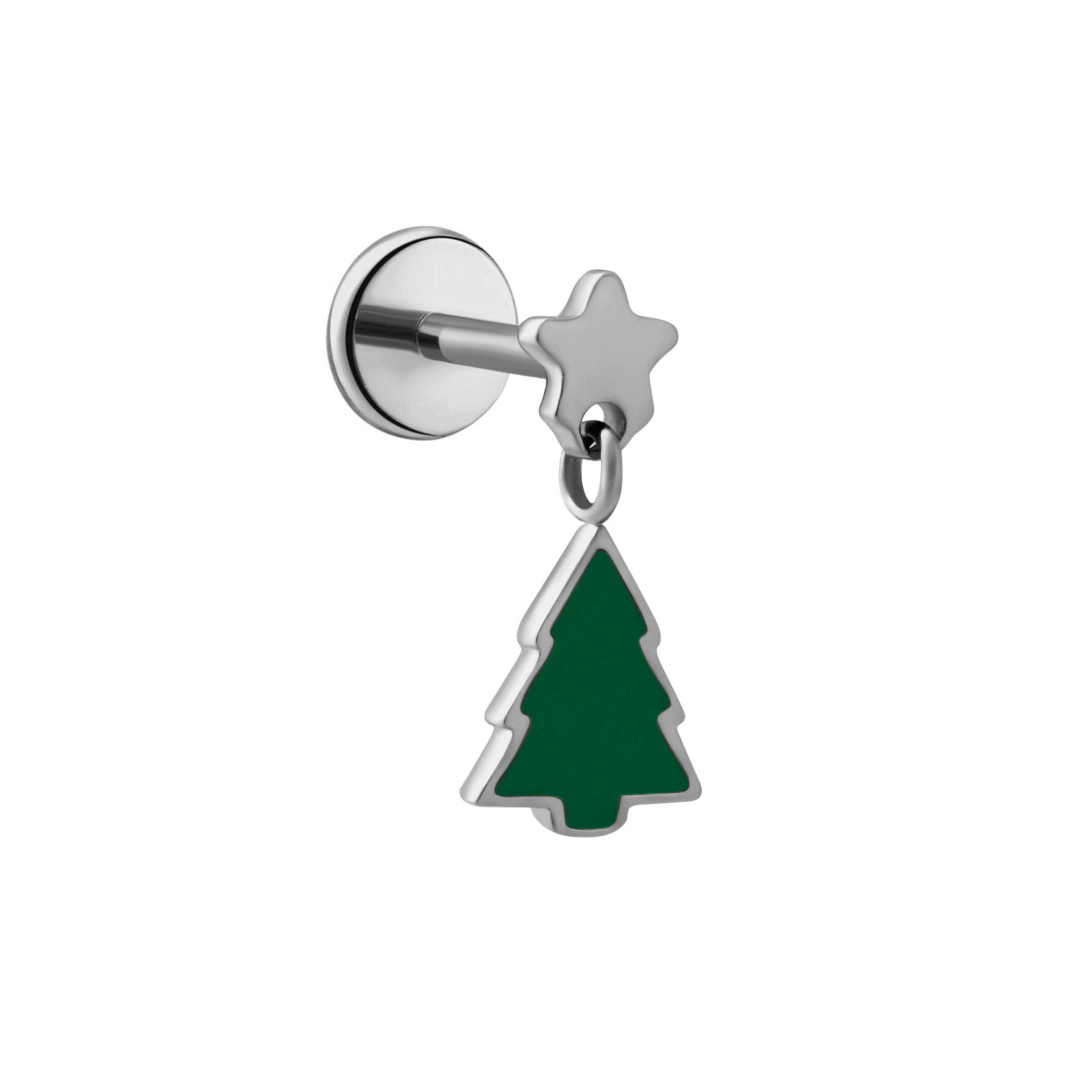 Tannenbaum Enamel Flat Back Stud