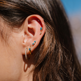 Titanium Solitaire Hoops - Storm Blue