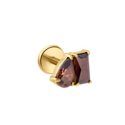 Toi Et Moi Flat Back Stud - Coffee