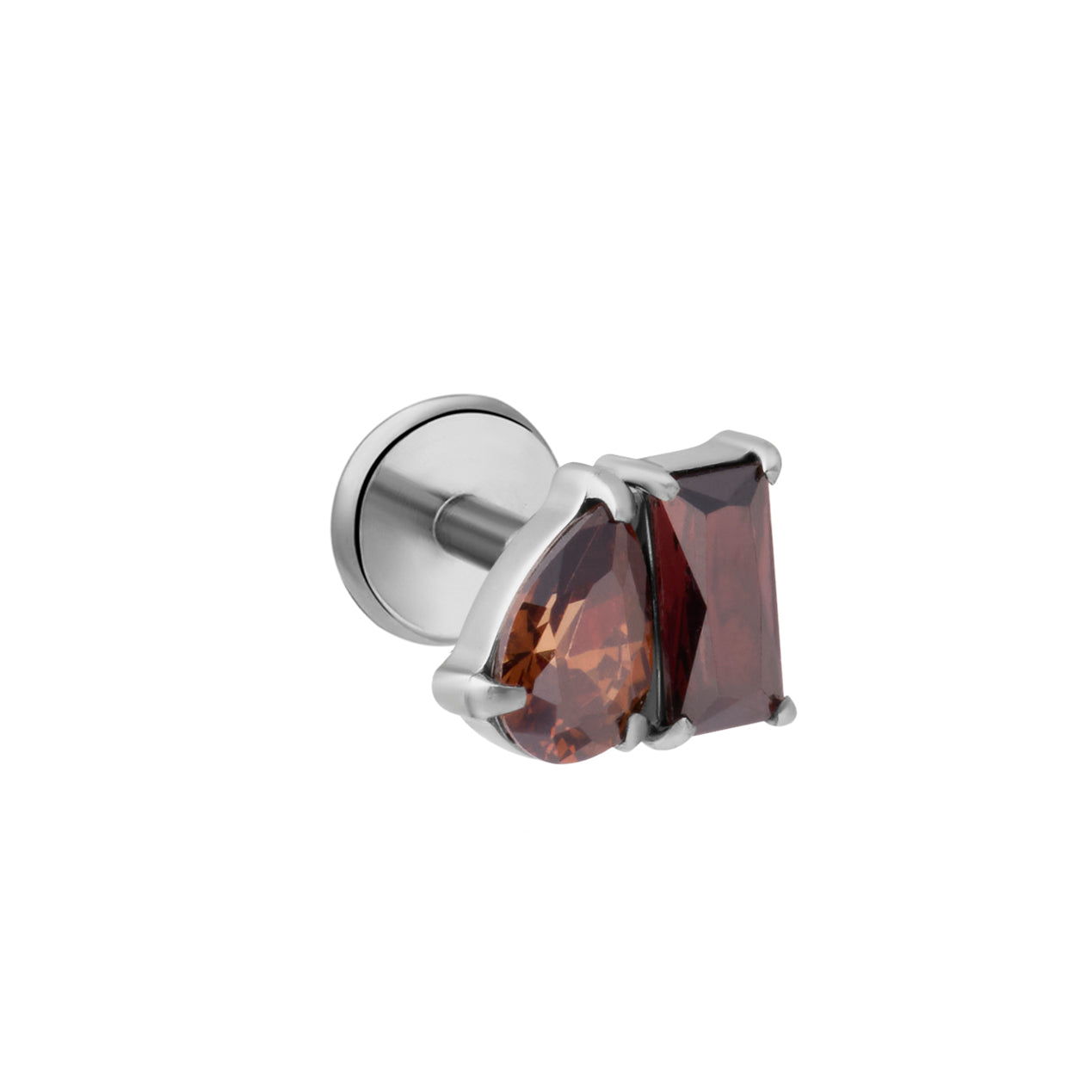 Toi Et Moi Flat Back Stud - Coffee