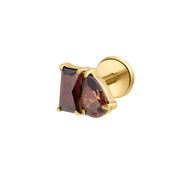 Toi Et Moi Flat Back Stud - Coffee