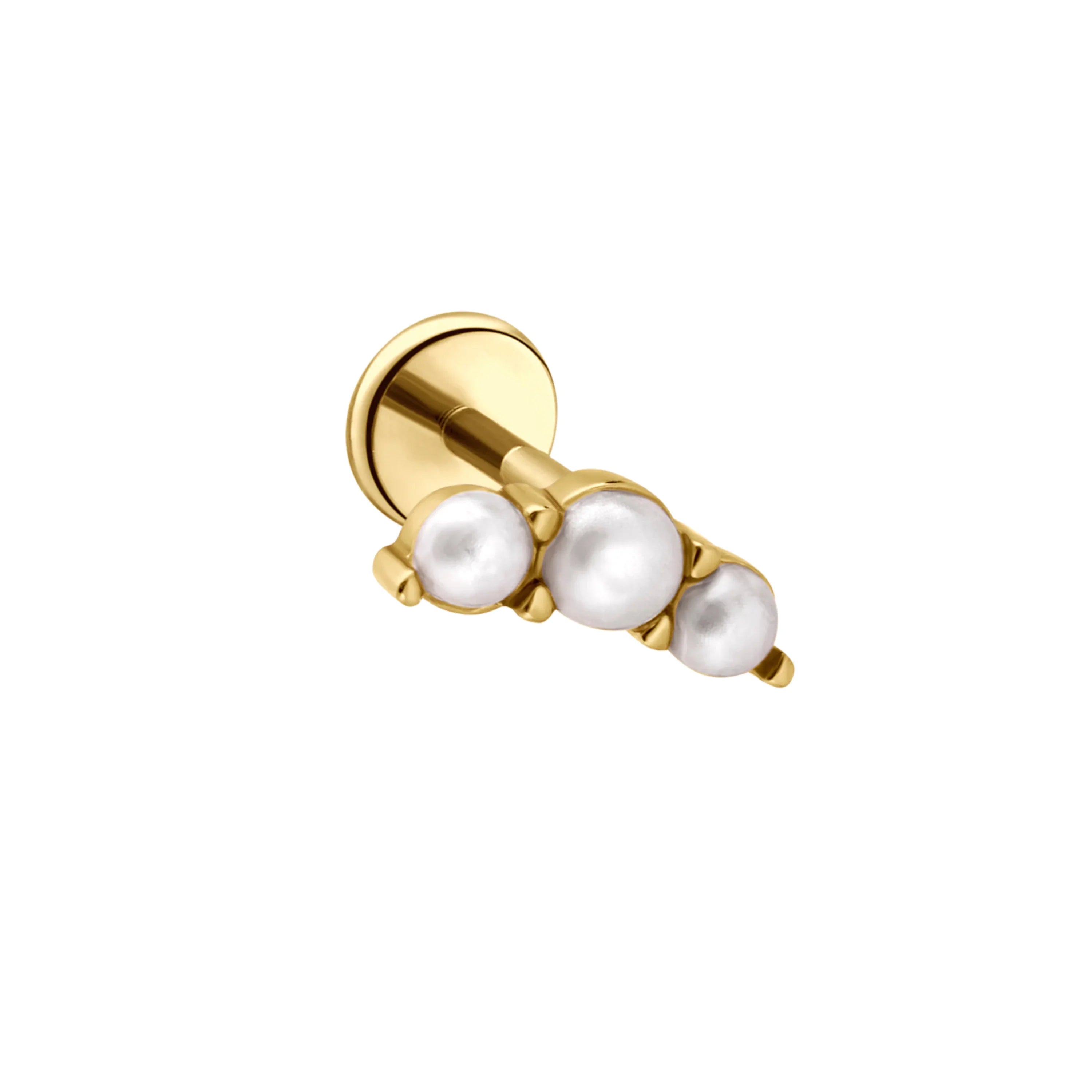 Triple Pearl Climber 2.0 Flat Back Stud