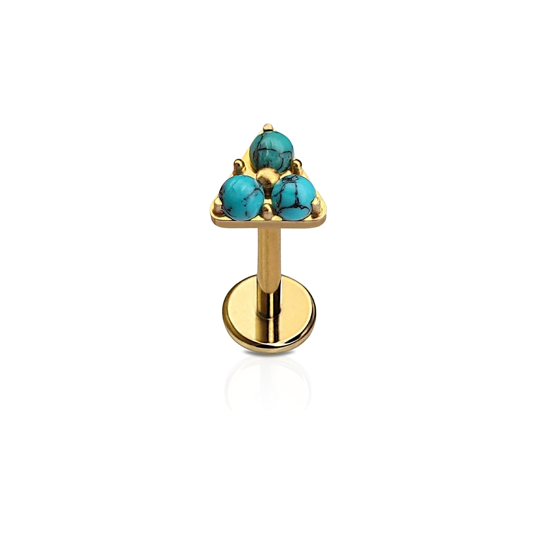 Blue Skies Tri-Stone Flat Back Stud