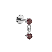 Twin Drop Flat Black Stud - Coffee
