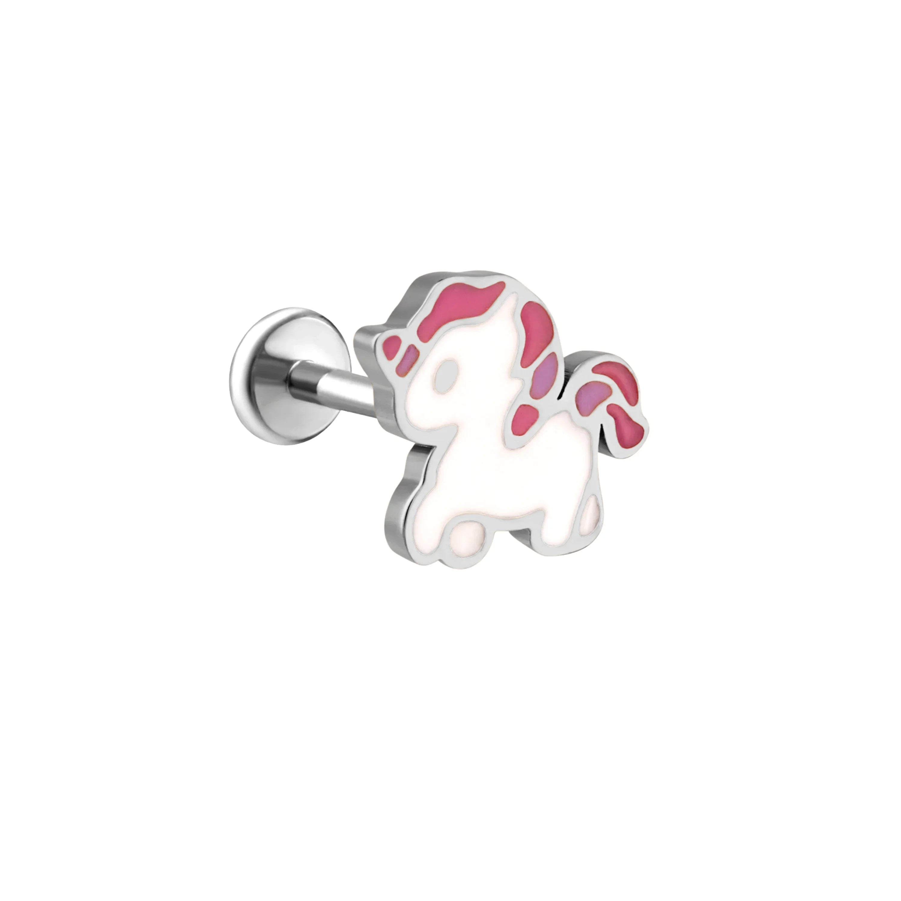 Unicorn Enamel Flat Back Stud