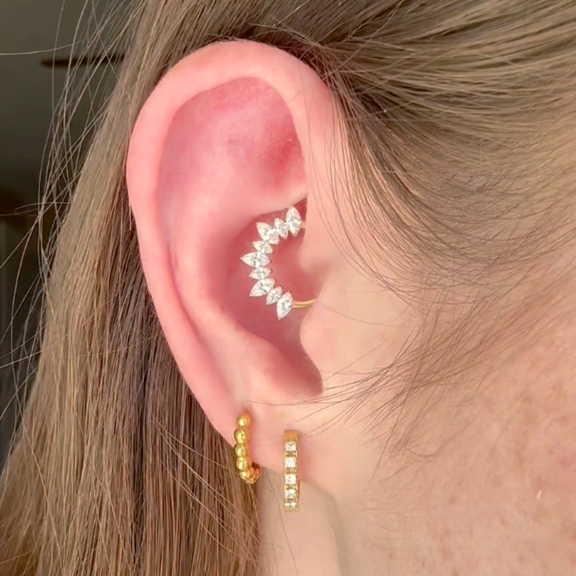 Crystalline Marquise Daith Hoop