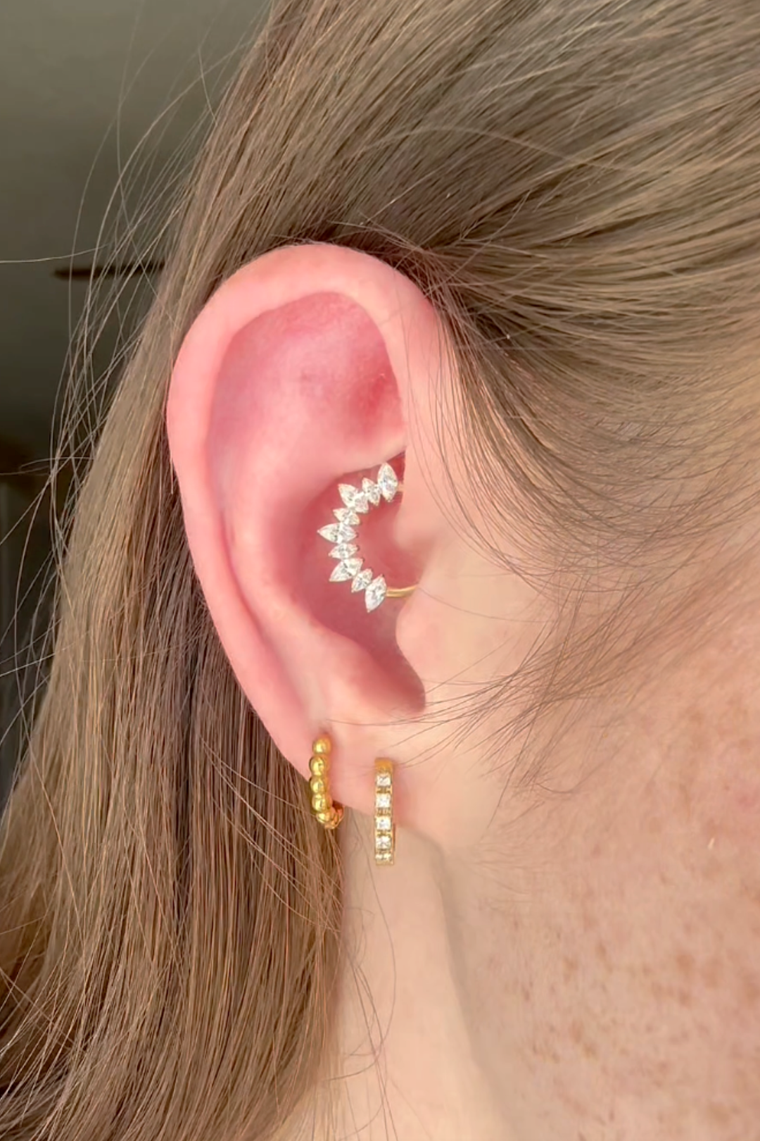 Crystalline Marquise Daith Hoop