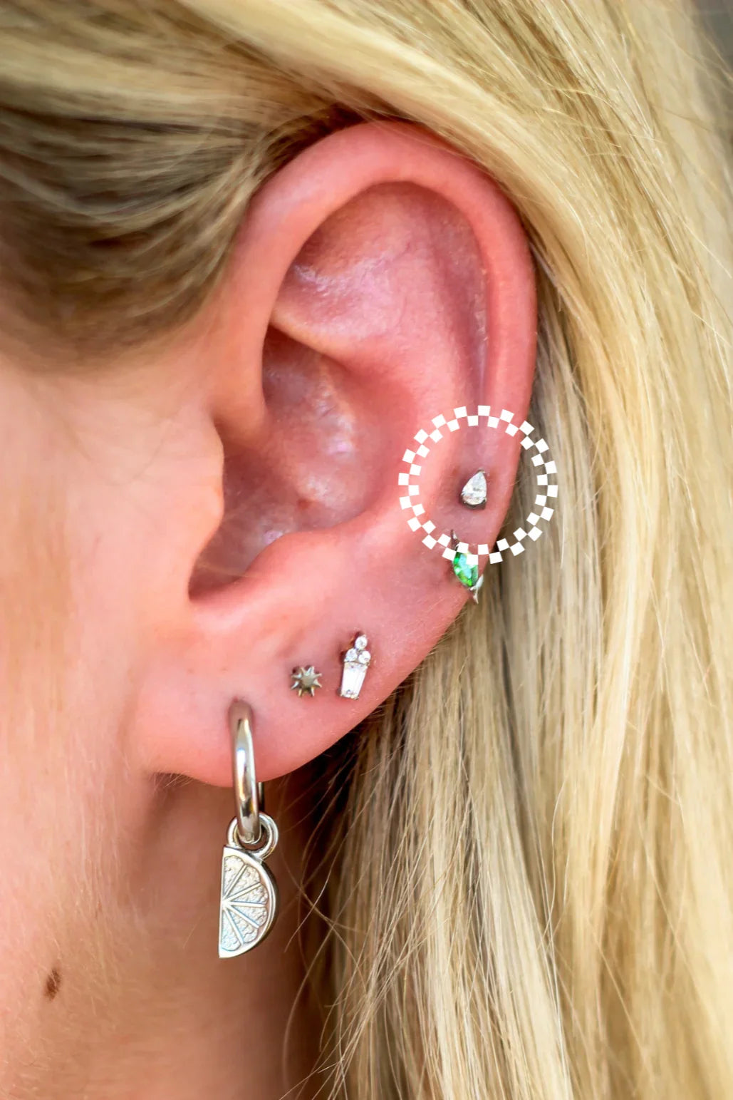 Lemon-Lime Soda Drop Flat Back Stud