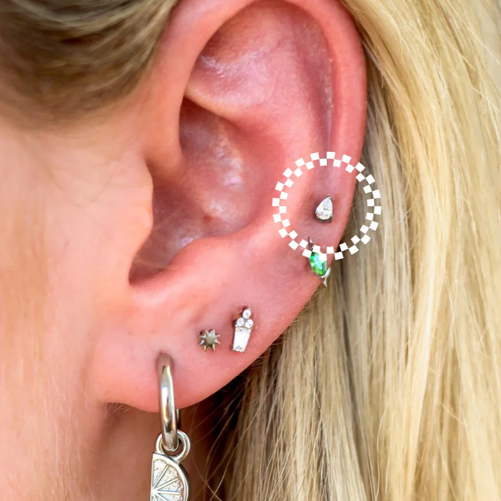 Lemon-Lime Soda Drop Flat Back Stud