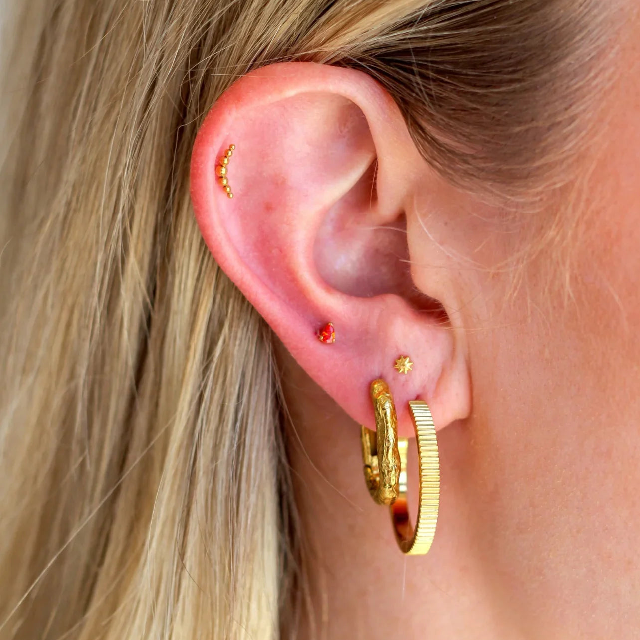 Orange Soda Drop Flat Back Stud